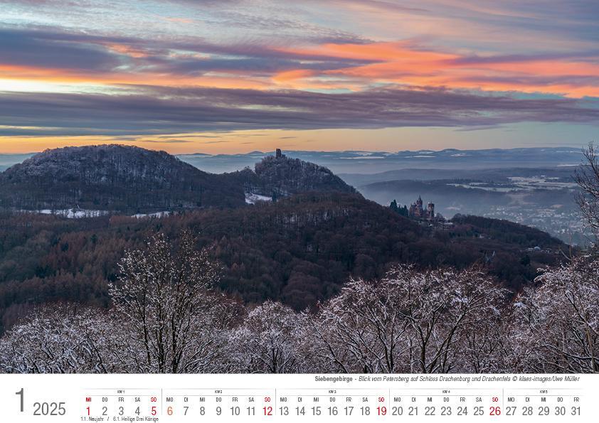 Bild: 9783965352100 | Siebengebirge 2025 Bildkalender A4 quer, spiralgebunden | Holger Klaes