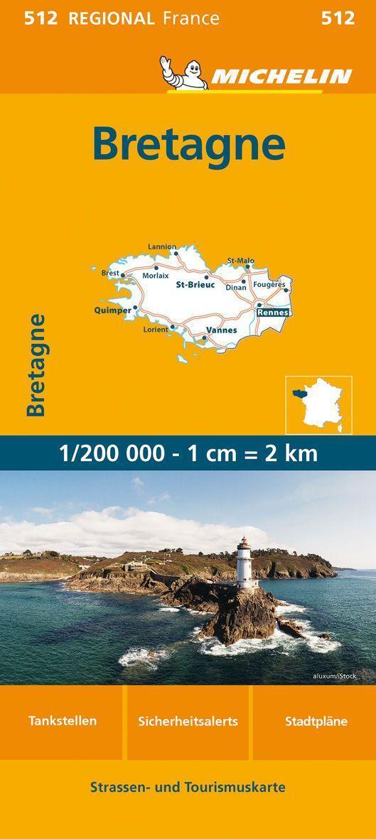 Cover: 9782067259393 | Michelin Bretagne | Straßen- und Tourismuskarte 1:200.000 | Deutsch