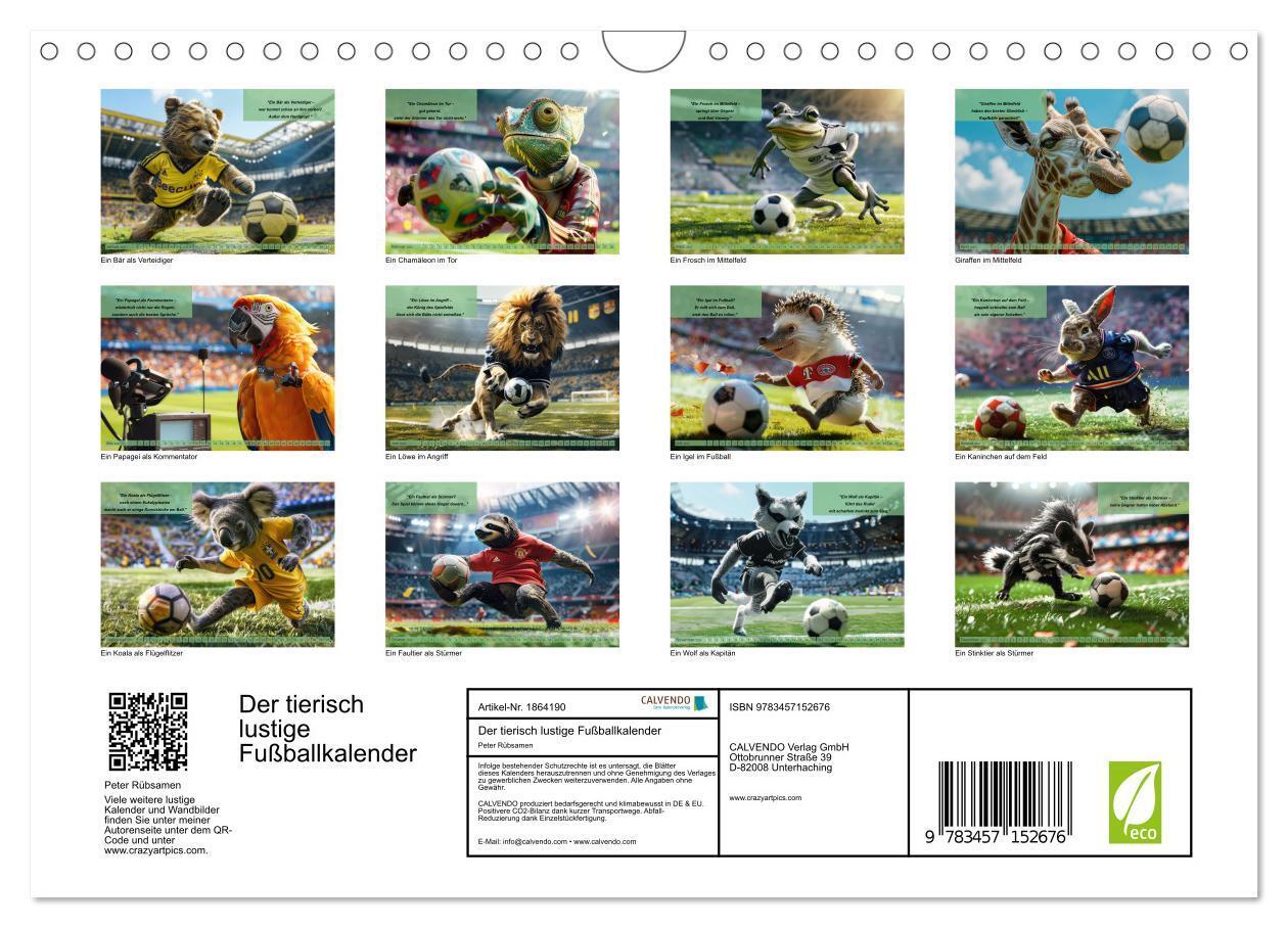 Bild: 9783457152676 | Der tierisch lustige Fußballkalender (Wandkalender 2025 DIN A4...