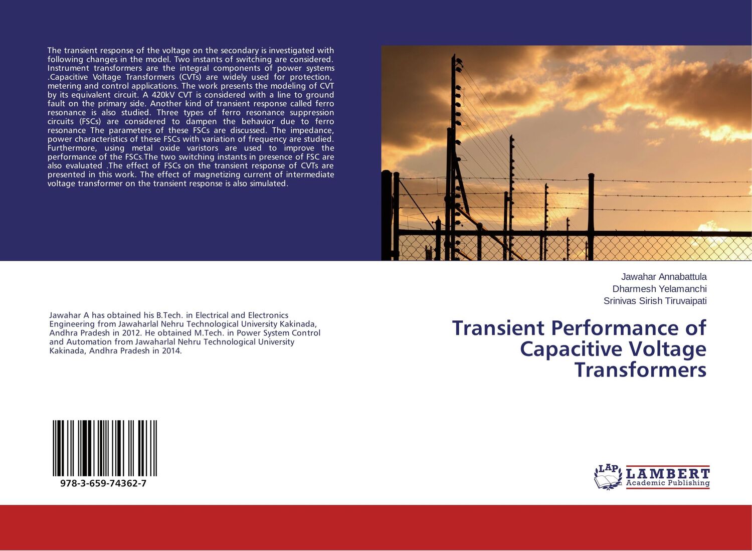 Cover: 9783659743627 | Transient Performance of Capacitive Voltage Transformers | Taschenbuch