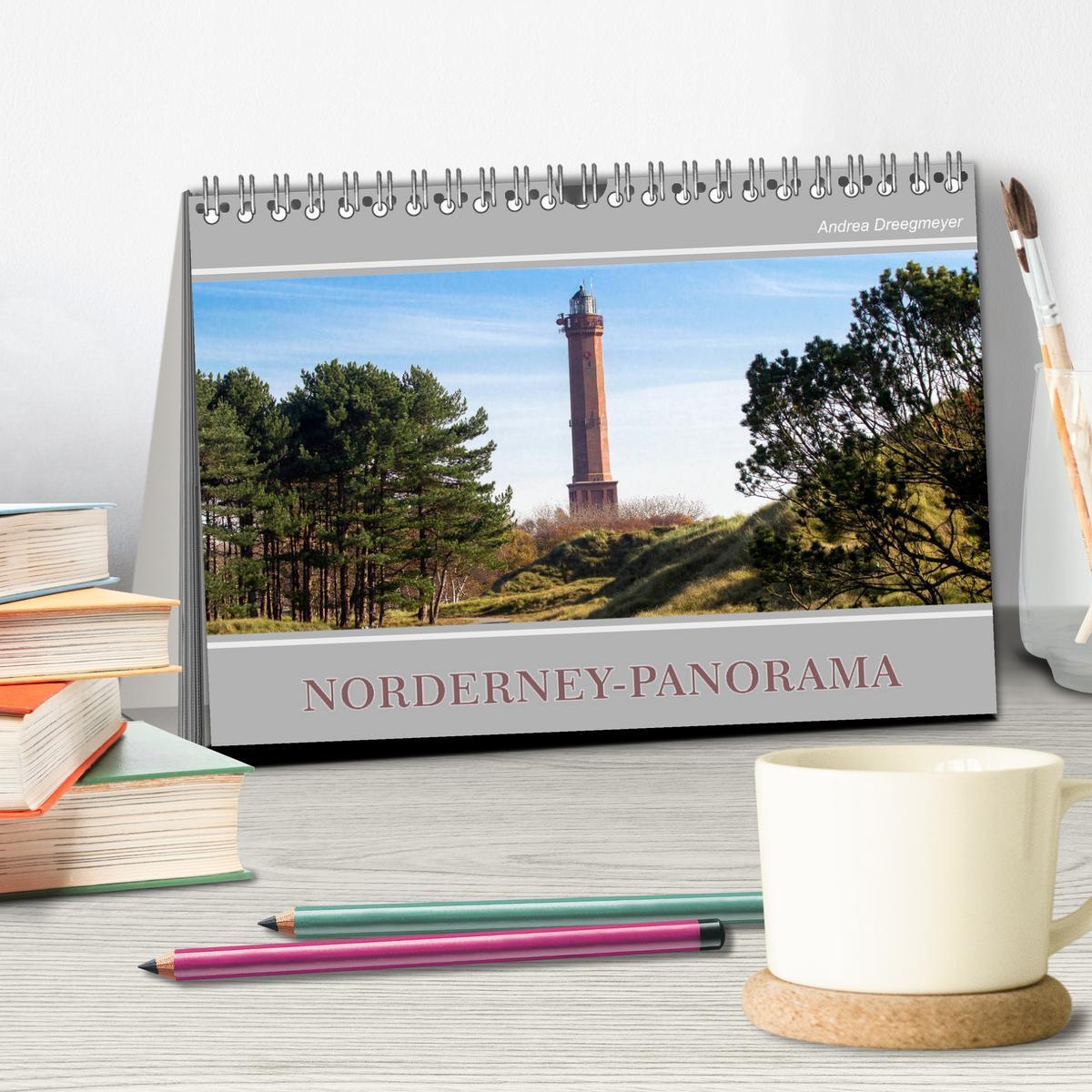 Bild: 9783435408368 | Norderney-Panorama (Tischkalender 2025 DIN A5 quer), CALVENDO...