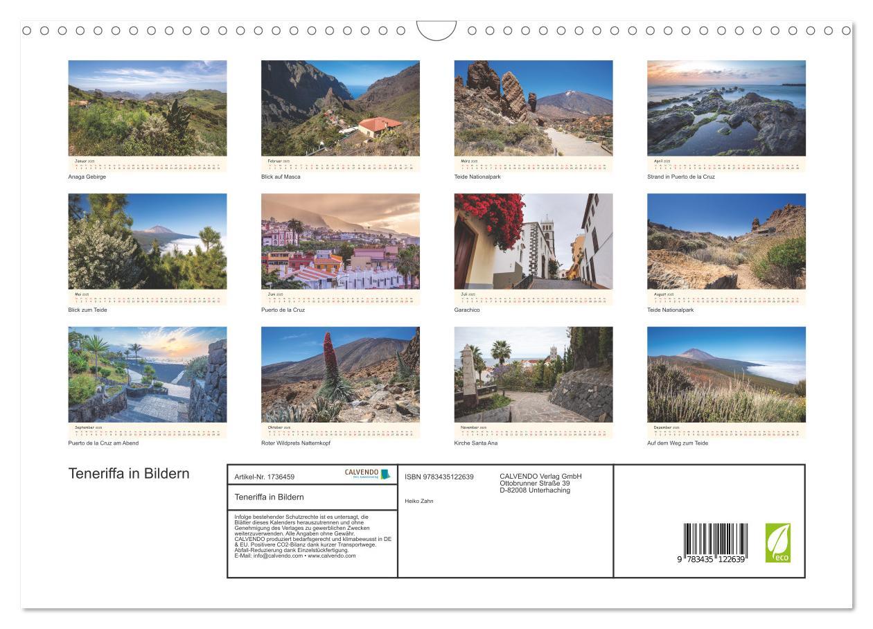 Bild: 9783435122639 | Teneriffa in Bildern (Wandkalender 2025 DIN A3 quer), CALVENDO...