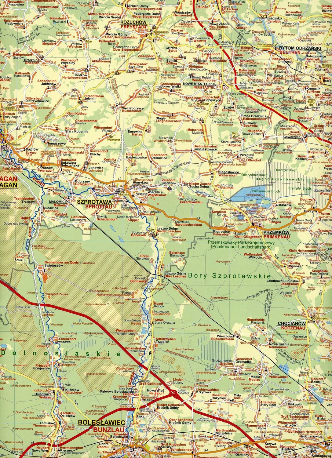 Bild: 9783982024394 | Landkarte Niederschlesiens Norden | Maßstab 1:200.000 | Dirk Bloch