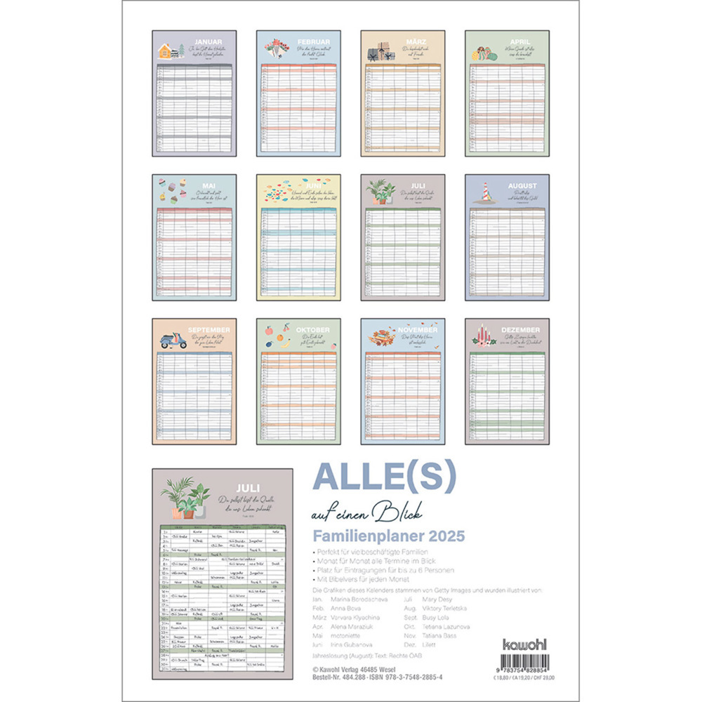 Bild: 9783754828854 | Familienplaner 2025 | Kalender | Spiralbindung | 15 S. | Deutsch