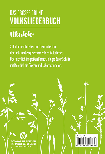 Bild: 9783865439857 | Das Große Grüne Volksliederbuch, Ukulele | 200 Lieder | Spiralbindung