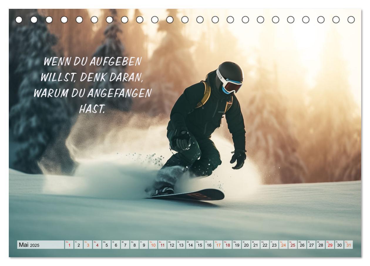 Bild: 9783383909009 | Motivation und Ski (Tischkalender 2025 DIN A5 quer), CALVENDO...