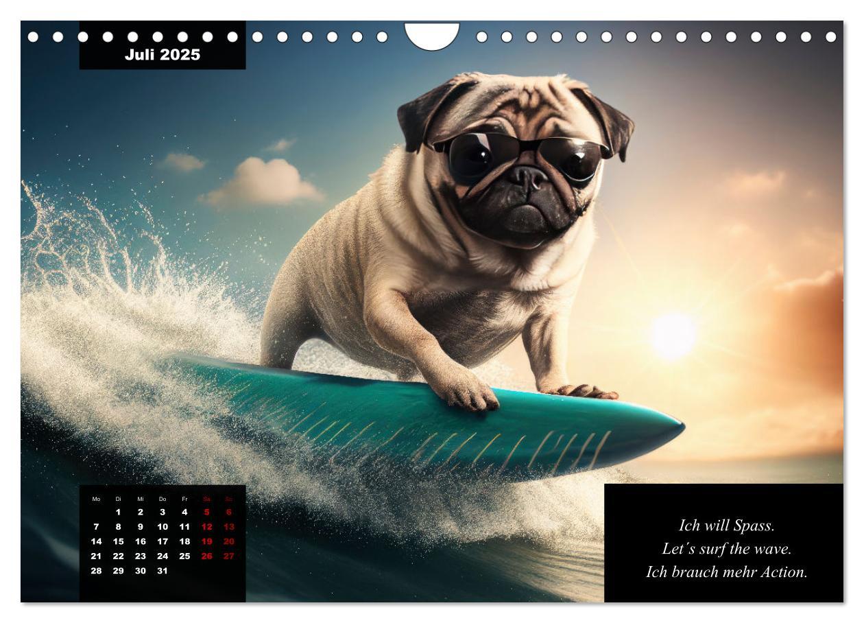 Bild: 9783383919053 | Der humoristische Mops-Kalender (Wandkalender 2025 DIN A4 quer),...