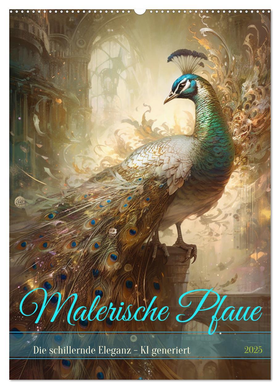 Cover: 9783435859528 | Malerische Pfaue (Wandkalender 2025 DIN A2 hoch), CALVENDO...