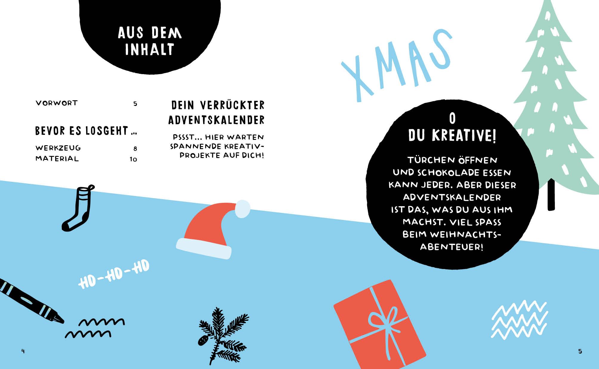 Bild: 9783745913071 | Mein verrückter Adventskalender - Das Mitmachbuch: zeichnen,...