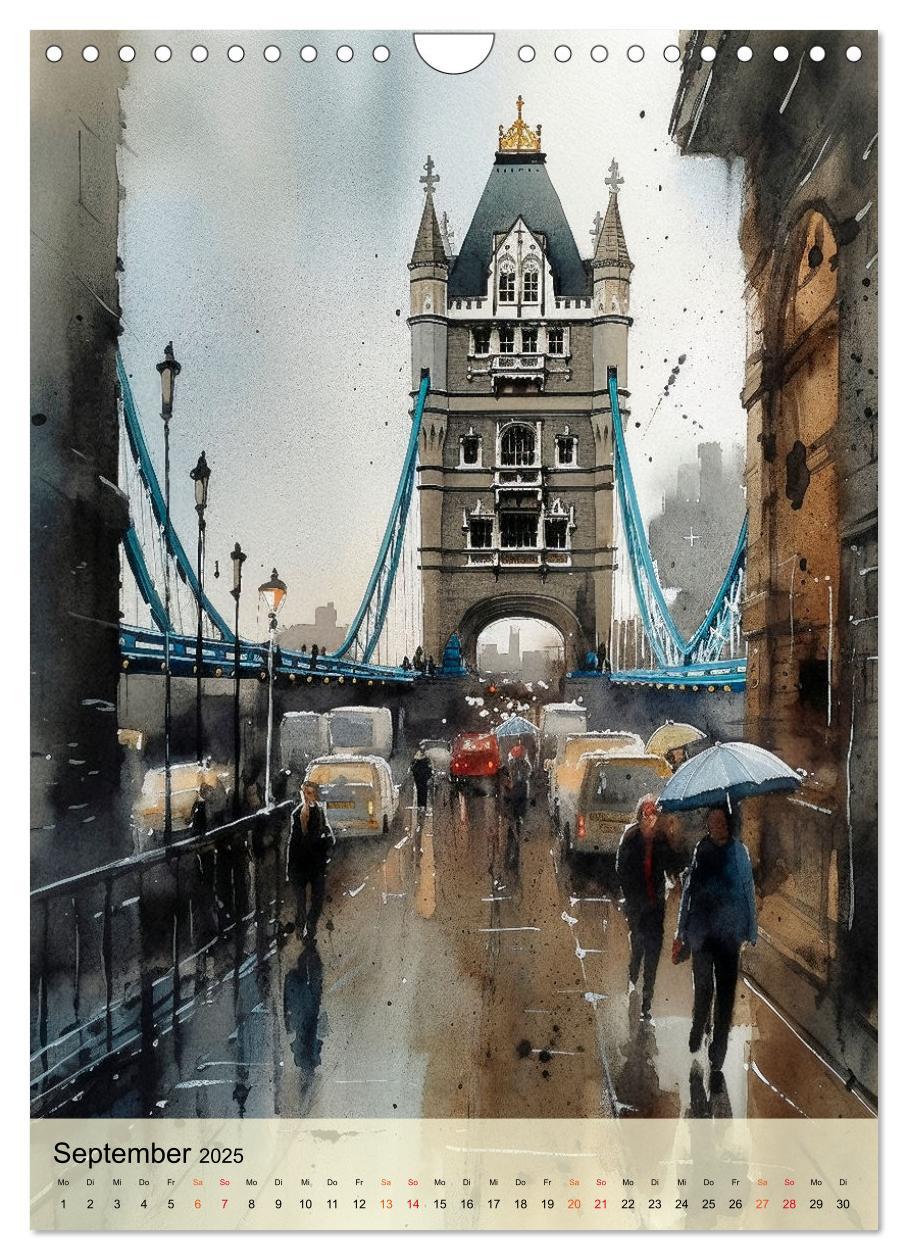 Bild: 9783435871865 | London - ein Regentag (Wandkalender 2025 DIN A4 hoch), CALVENDO...