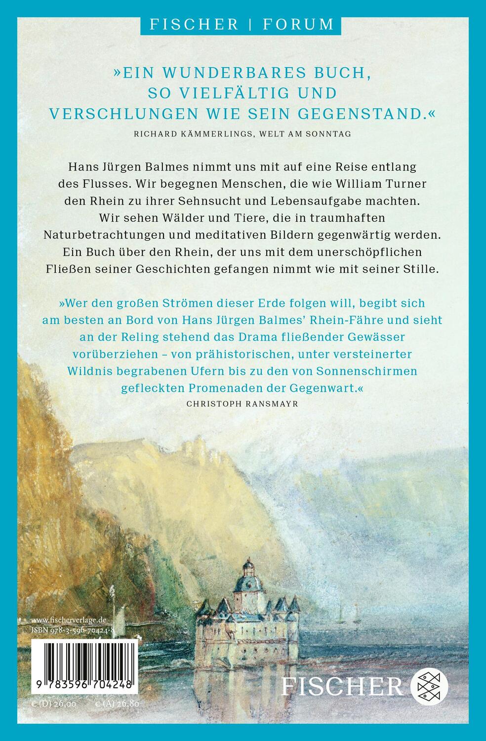 Rückseite: 9783596704248 | Der Rhein | Biographie eines Flusses | Hans Jürgen Balmes | Buch