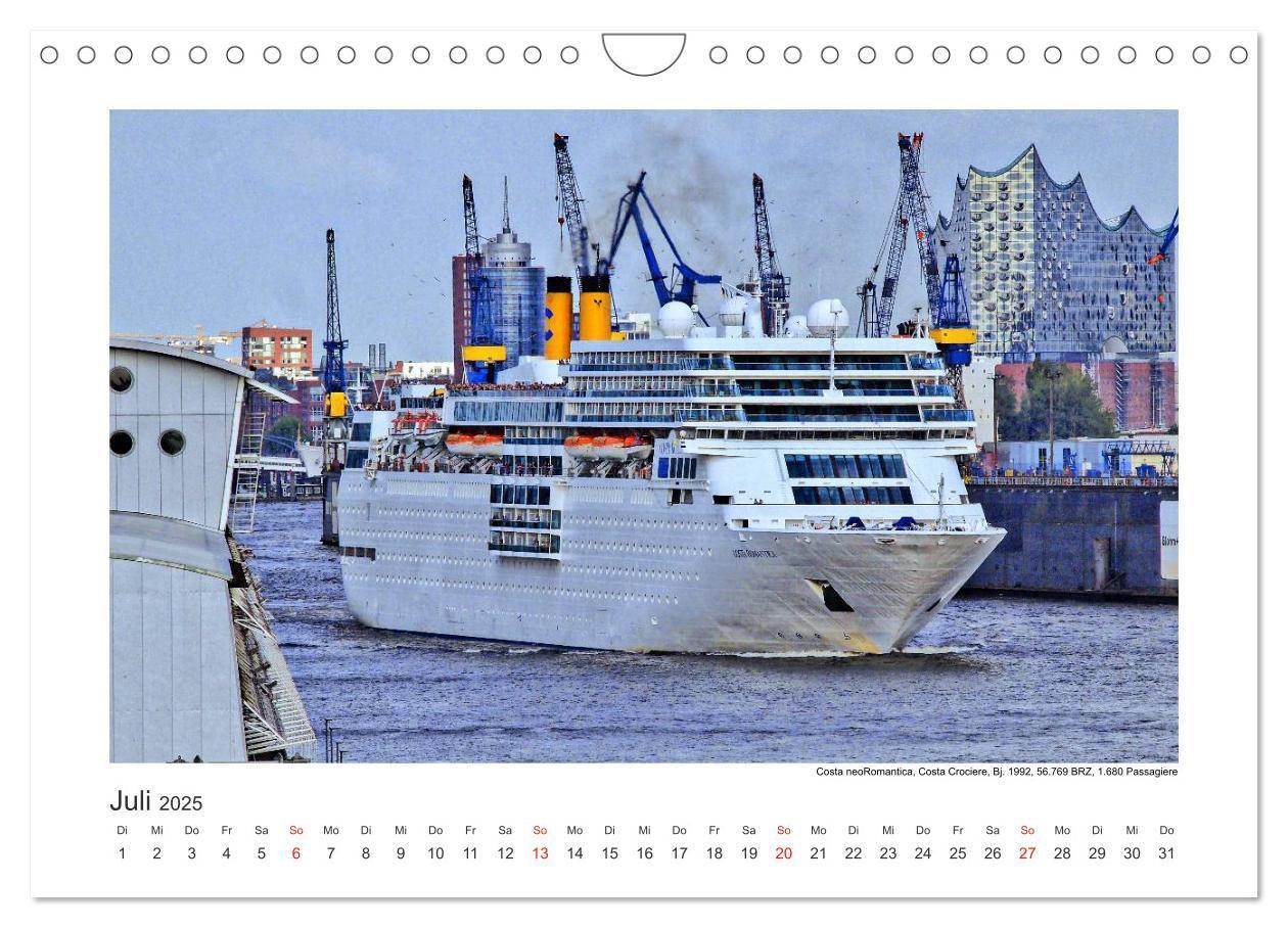 Bild: 9783435594238 | Kreuzfahrtschiffe Kurs Hamburg 2025 (Wandkalender 2025 DIN A4...