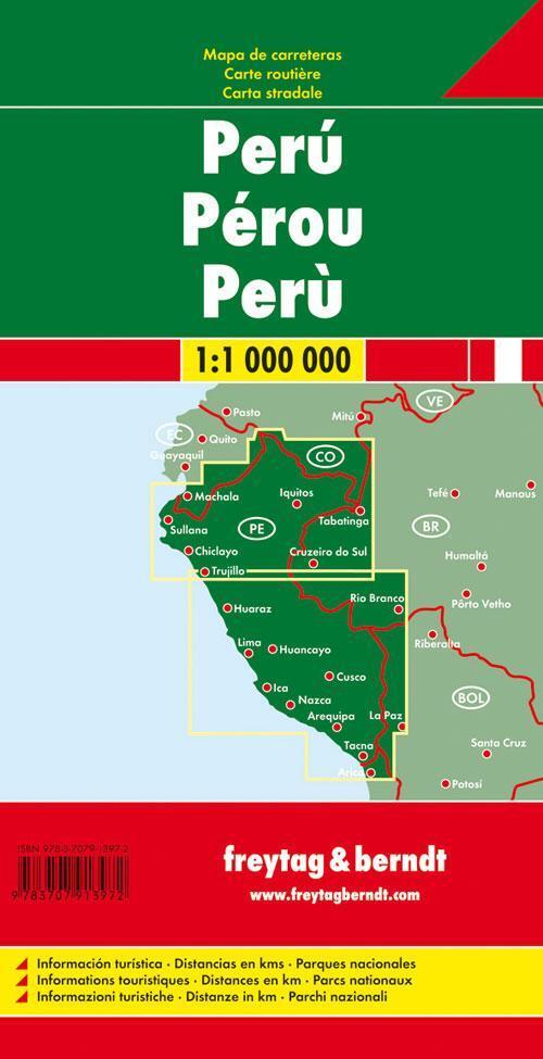 Rückseite: 9783707913972 | Peru 1 : 1 000 000. Autokarte | (Land-)Karte | gefalzt | Deutsch