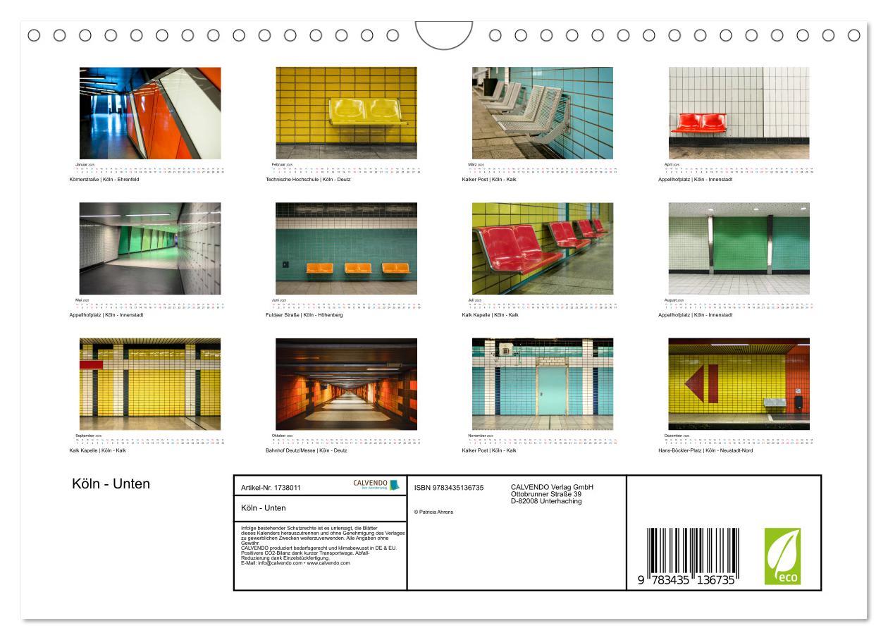 Bild: 9783435136735 | Köln - Unten (Wandkalender 2025 DIN A4 quer), CALVENDO Monatskalender