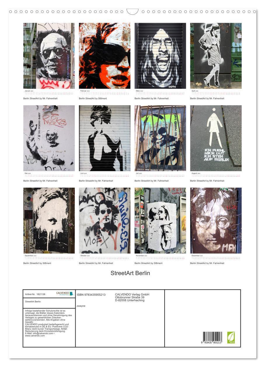 Bild: 9783435955213 | StreetArt Berlin (Wandkalender 2025 DIN A2 hoch), CALVENDO...