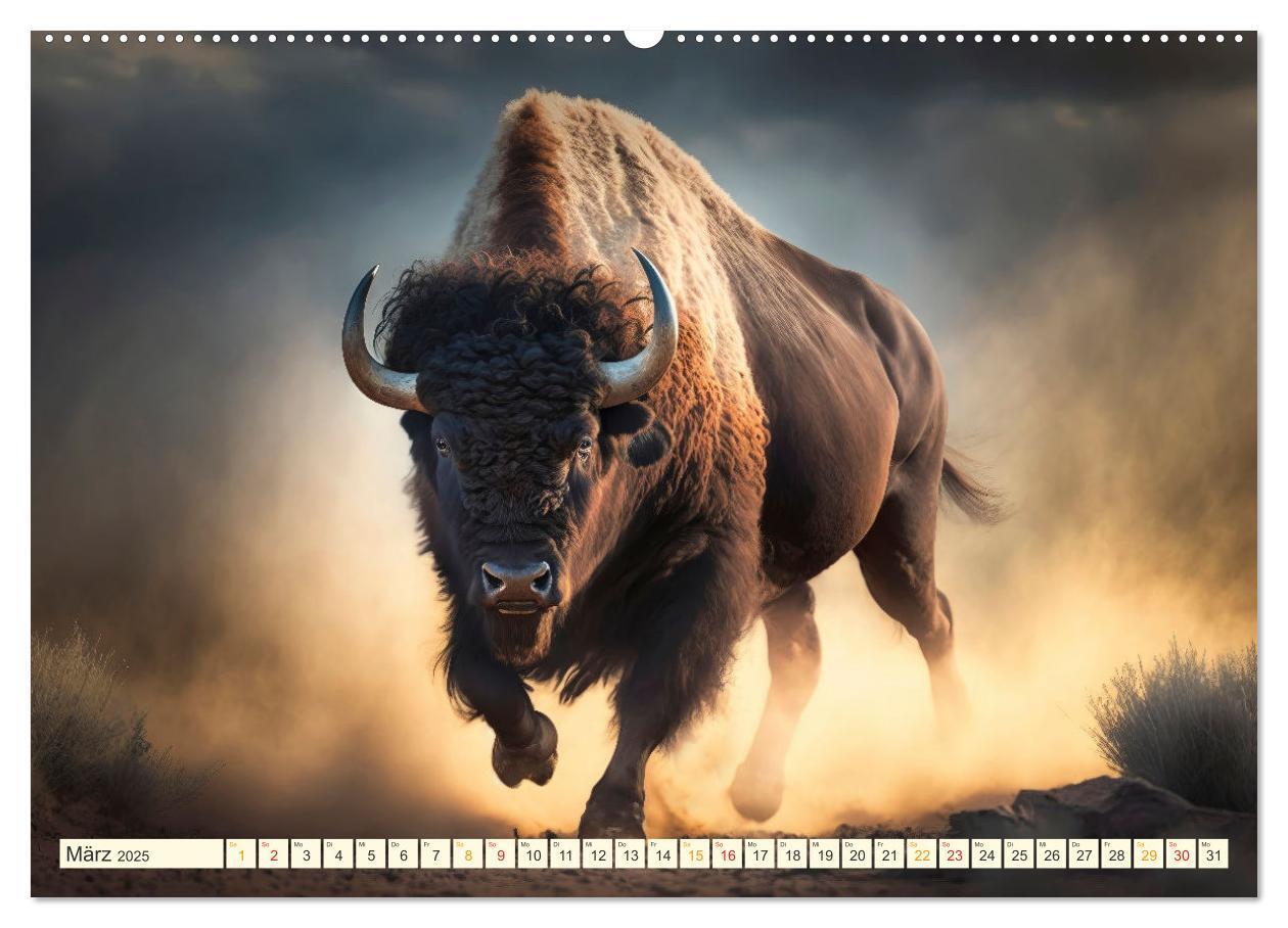 Bild: 9783383911491 | Amerikanischer Bison (Wandkalender 2025 DIN A2 quer), CALVENDO...