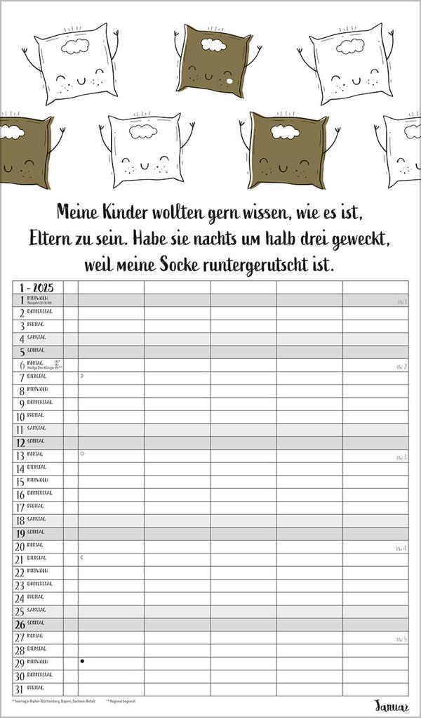 Bild: 9783731877103 | Visual Words Familienplaner 2025 | Verlag Korsch | Kalender | 14 S.