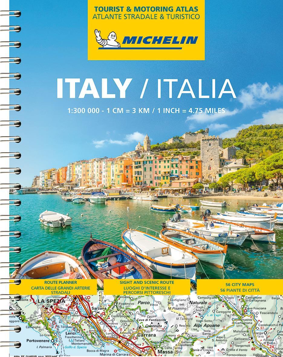 Cover: 9782067257900 | Michelin Straßenatlas Italien mit Spiralbindung | Maßstab 1:3.000.000