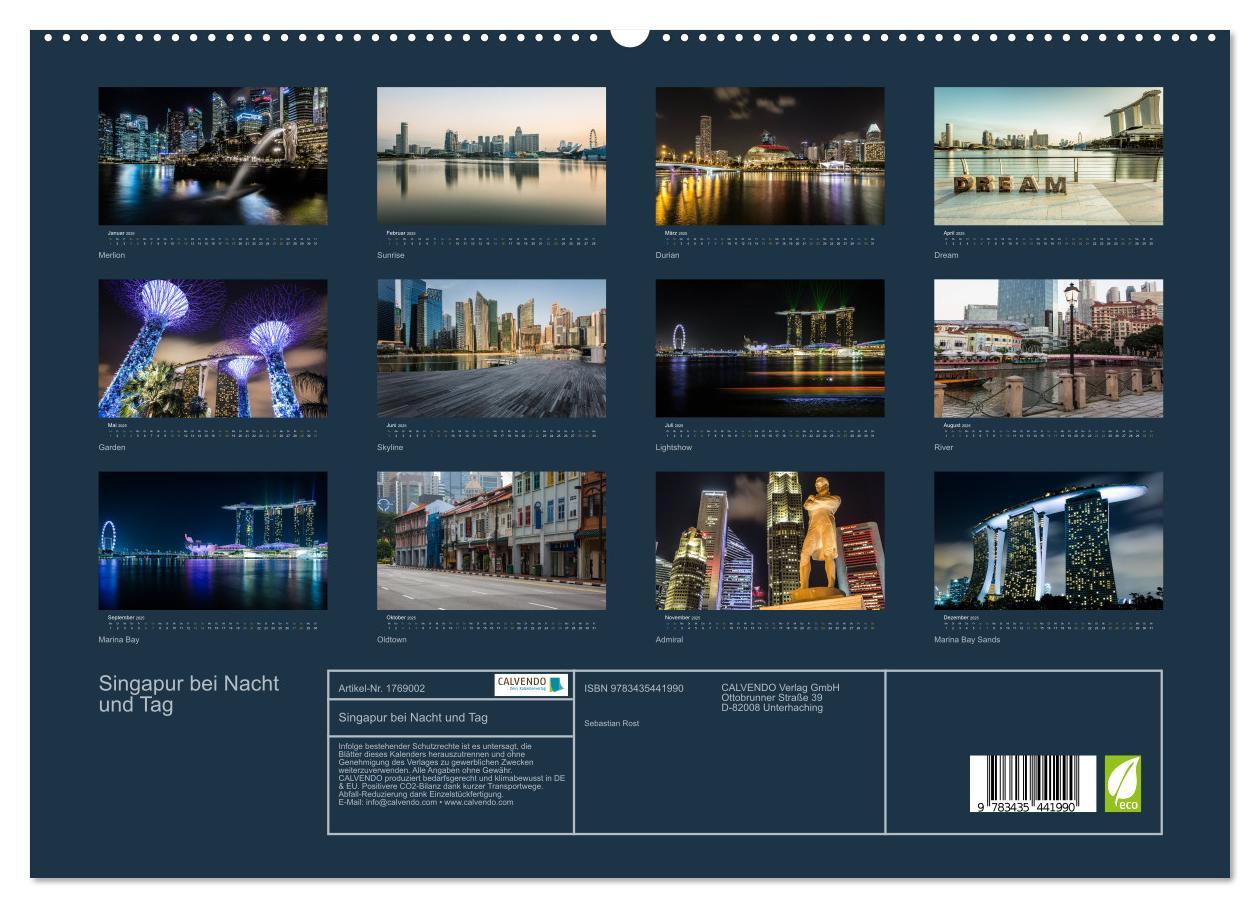 Bild: 9783435441990 | Singapur bei Nacht und Tag (hochwertiger Premium Wandkalender 2025...