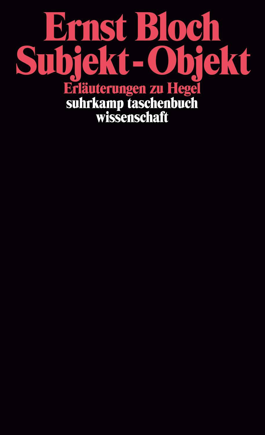 Cover: 9783518281574 | Subjekt, Objekt. Erläuterungen zu Hegel. | Ernst Bloch | Taschenbuch