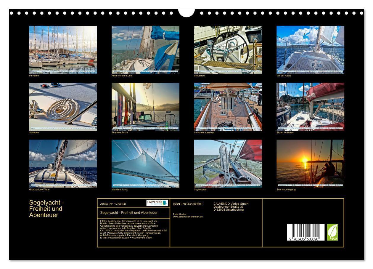 Bild: 9783435583690 | Segelyacht - Freiheit und Abenteuer (Wandkalender 2025 DIN A3...