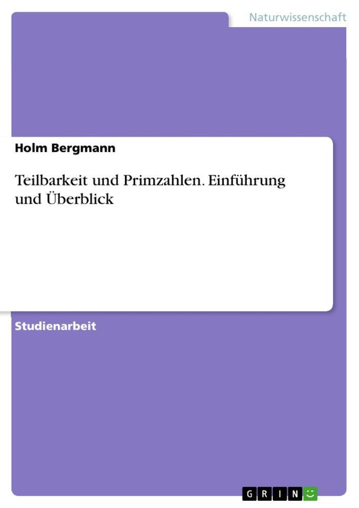 Cover: 9783346421203 | Teilbarkeit und Primzahlen. Einführung und Überblick | Holm Bergmann