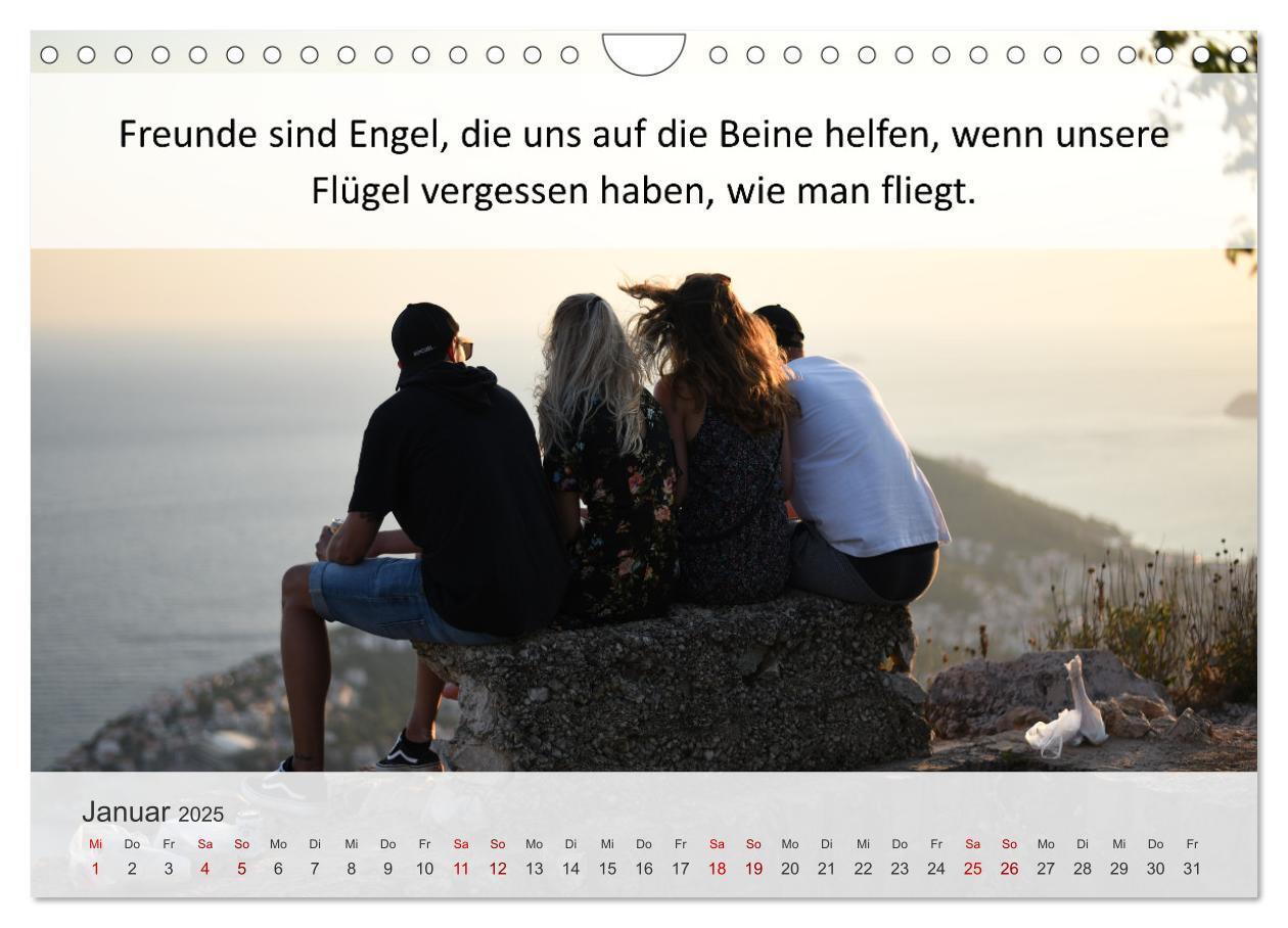 Bild: 9783435020768 | Motivationssprüche Freundschaft (Wandkalender 2025 DIN A4 quer),...