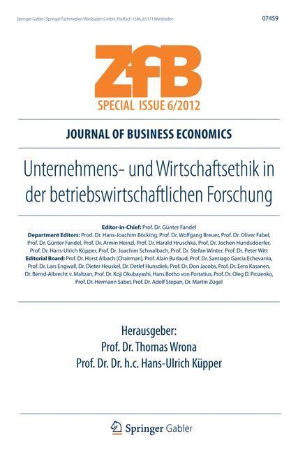 Cover: 9783834934536 | Unternehmens- und Wirtschaftsethik in der betriebswirtschaftlichen...