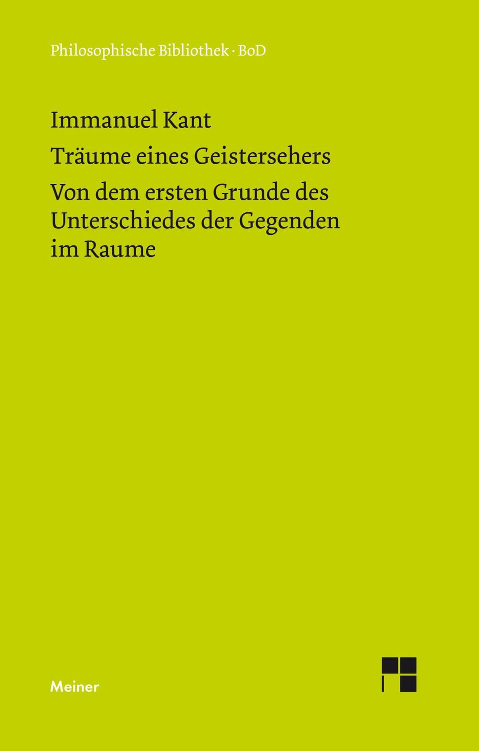 Cover: 9783787303113 | Träume eines Geistersehers | Immanuel Kant | Buch | 114 S. | Deutsch
