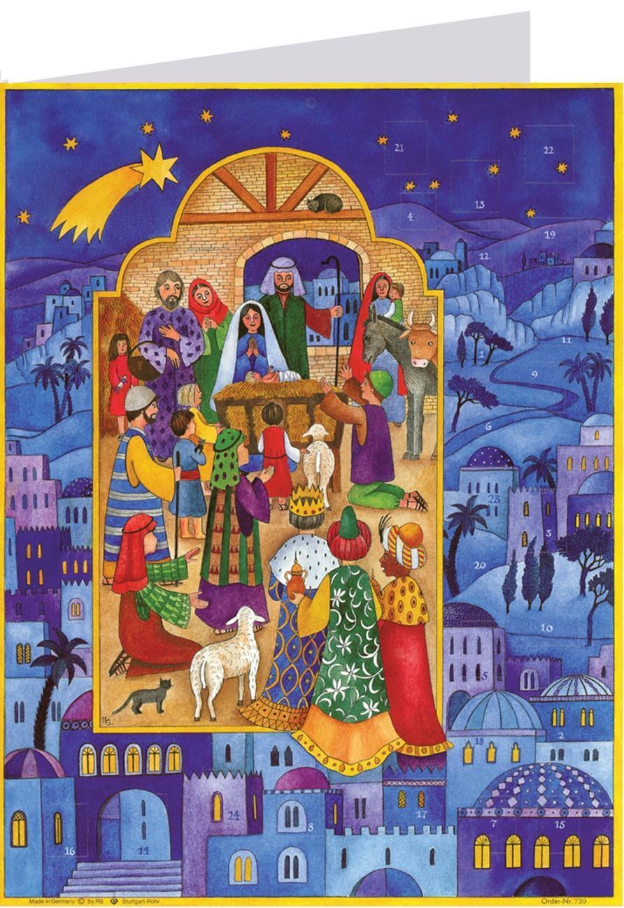 Cover: 4025985400399 | Postkarten-Adventskalender "Krippe in Bethlehem" | M. Wölber | Deutsch