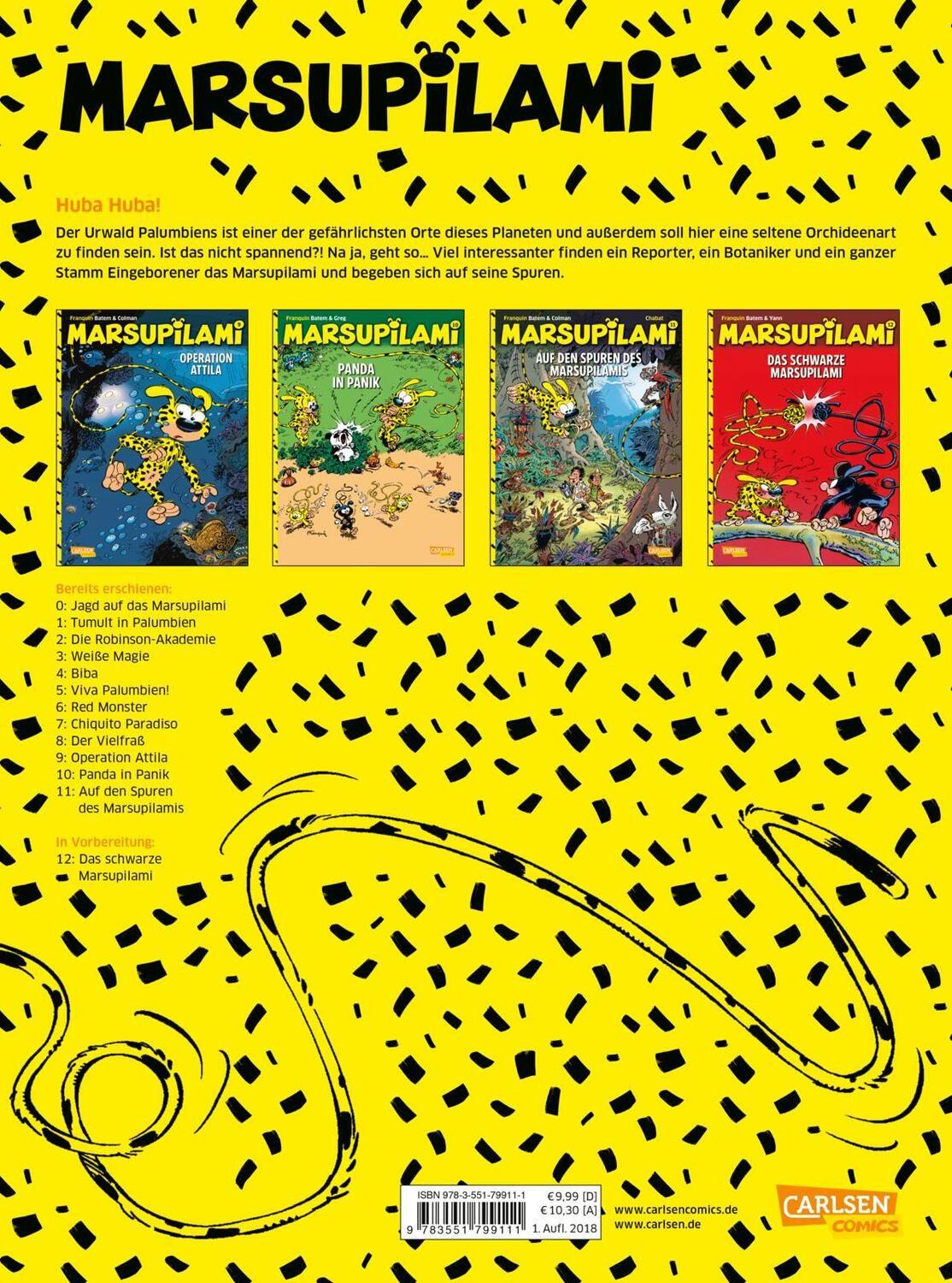 Rückseite: 9783551799111 | Marsupilami 11: Auf den Spuren des Marsupilamis | Franquin (u. a.)