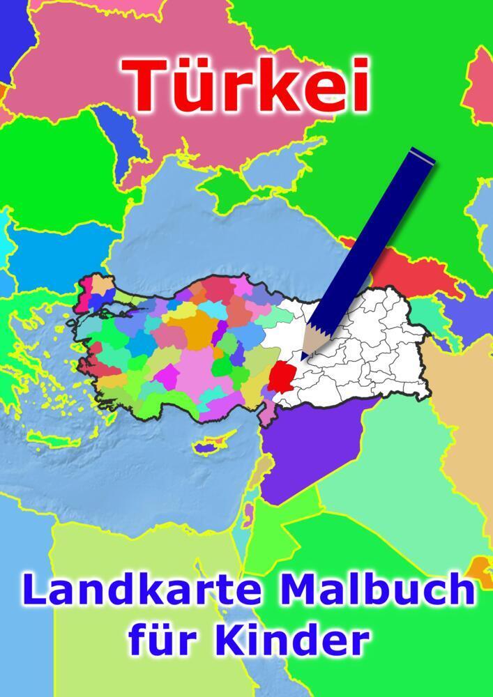 Cover: 9783347875555 | Türkei Landkarte Malbuch für Kinder | M&amp;M Baciu | Taschenbuch | 91 S.