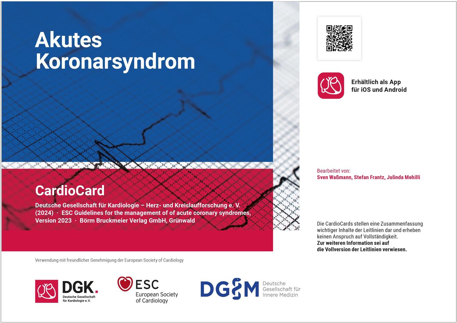 Cover: 9783898626781 | Akutes Koronarsyndrom | CardioCard | Deutsche Gesellschaft | Buch