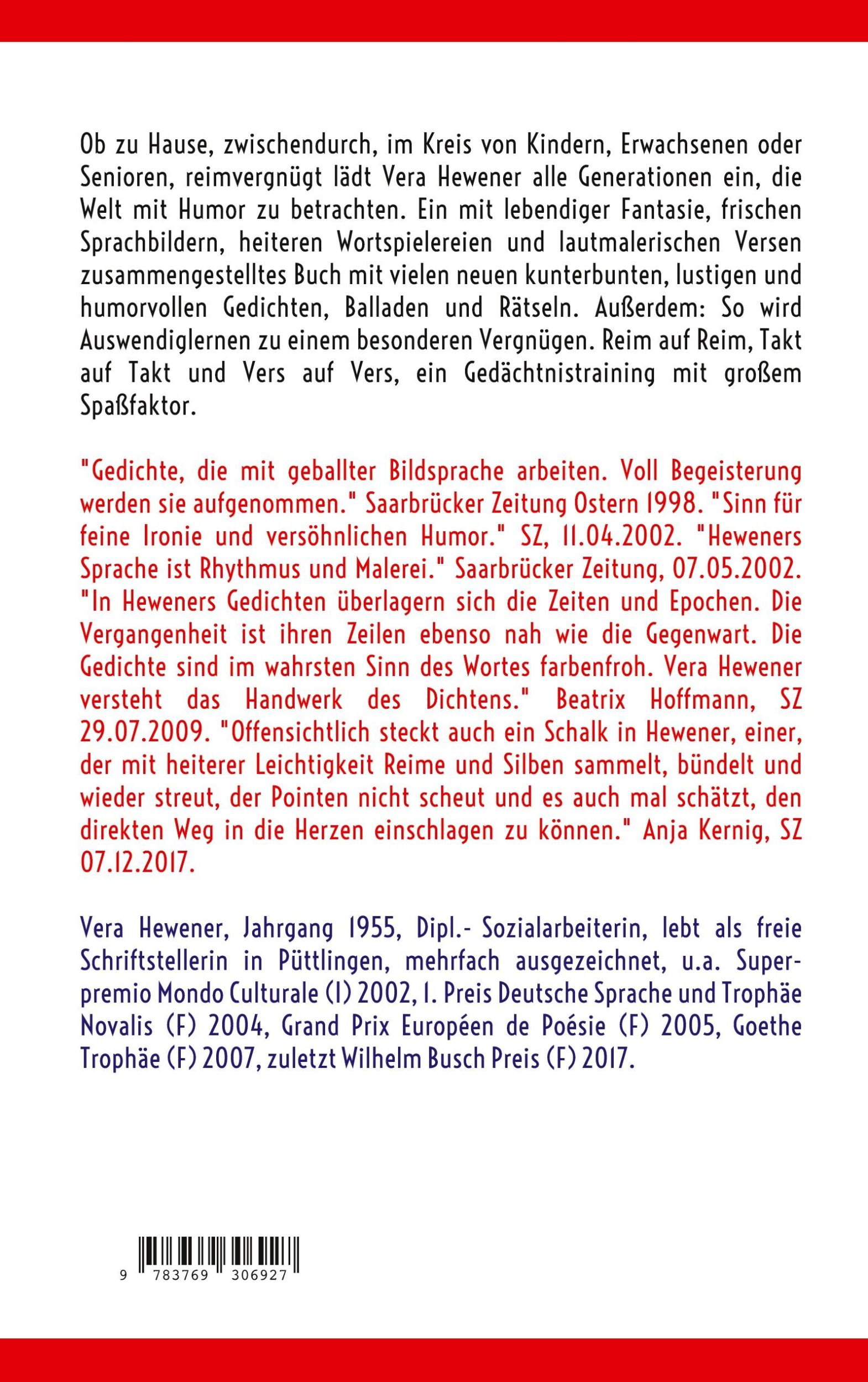 Rückseite: 9783769306927 | Im Haus wohnt eine Künstlermaus | Vera Hewener | Taschenbuch | 104 S.