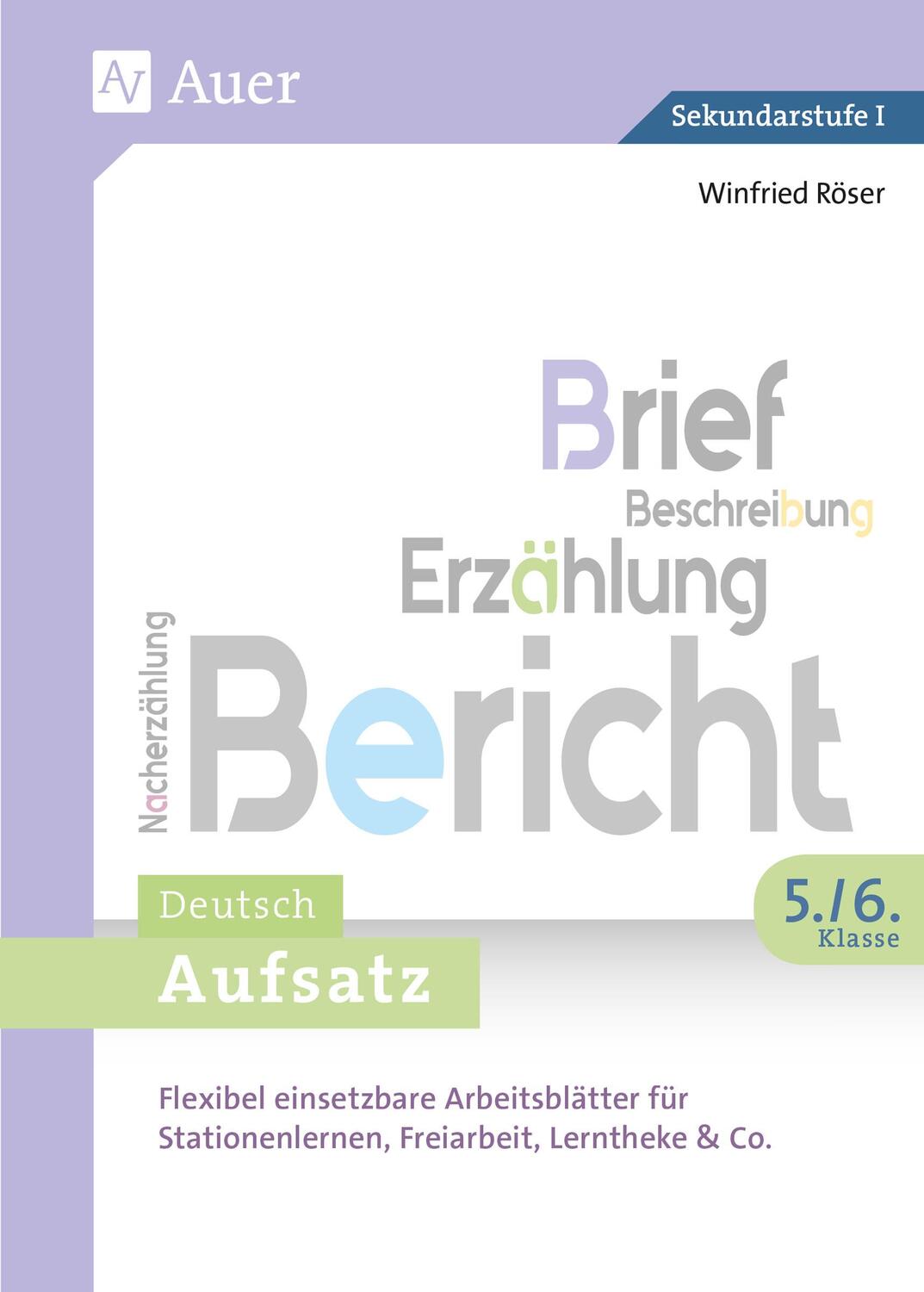 Cover: 9783403084617 | Deutsch Aufsatz 5-6 | Winfried Röser | Broschüre | Deutsch | 2020