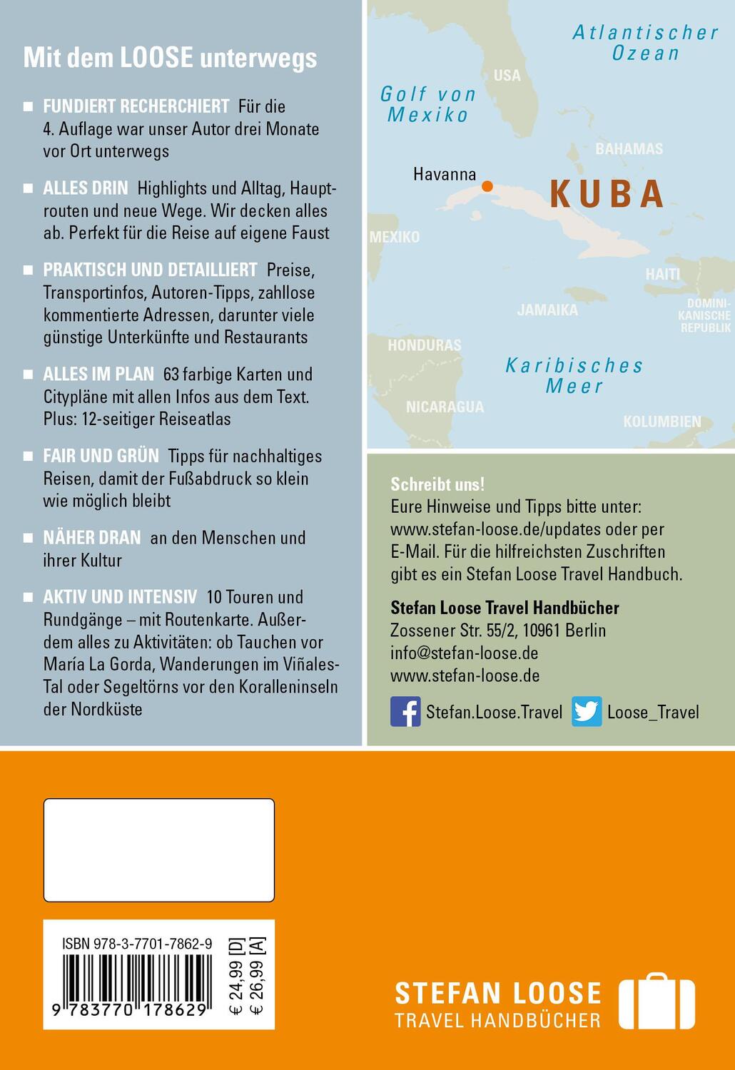 Rückseite: 9783770178629 | Stefan Loose Reiseführer Kuba | mit Reiseatlas | Dirk Krüger | Buch