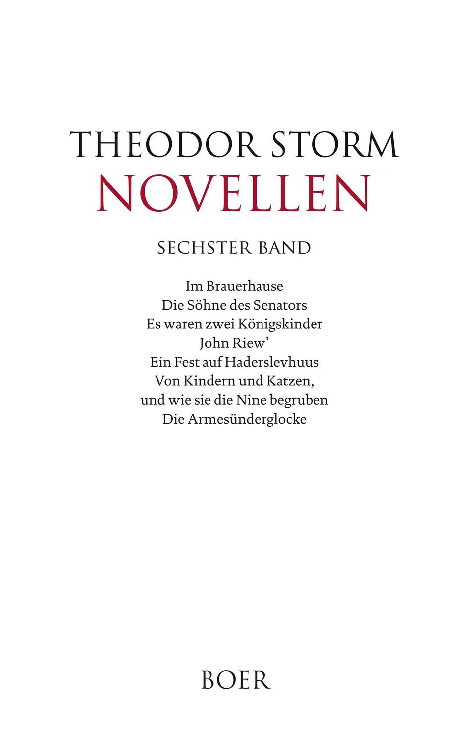 Cover: 9783966620222 | Novellen sechster Band | Theodor Storm | Buch | 324 S. | Deutsch