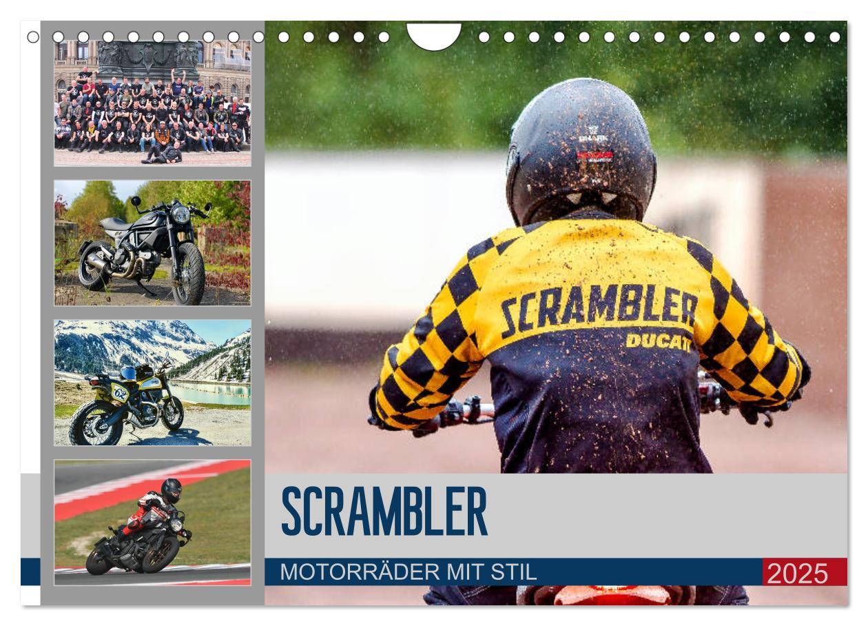 Cover: 9783435178230 | Scrambler Motorräder mit Stil (Wandkalender 2025 DIN A4 quer),...