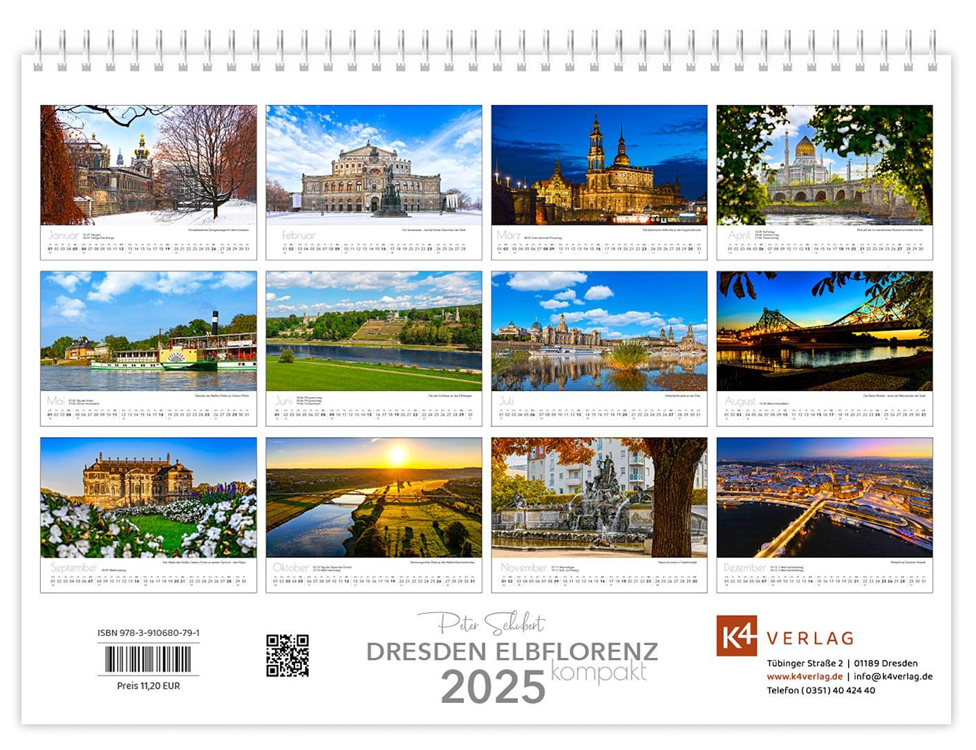 Bild: 9783910680791 | Kalender Dresden Elbflorenz kompakt 2025 | K4 Verlag (u. a.) | Deutsch