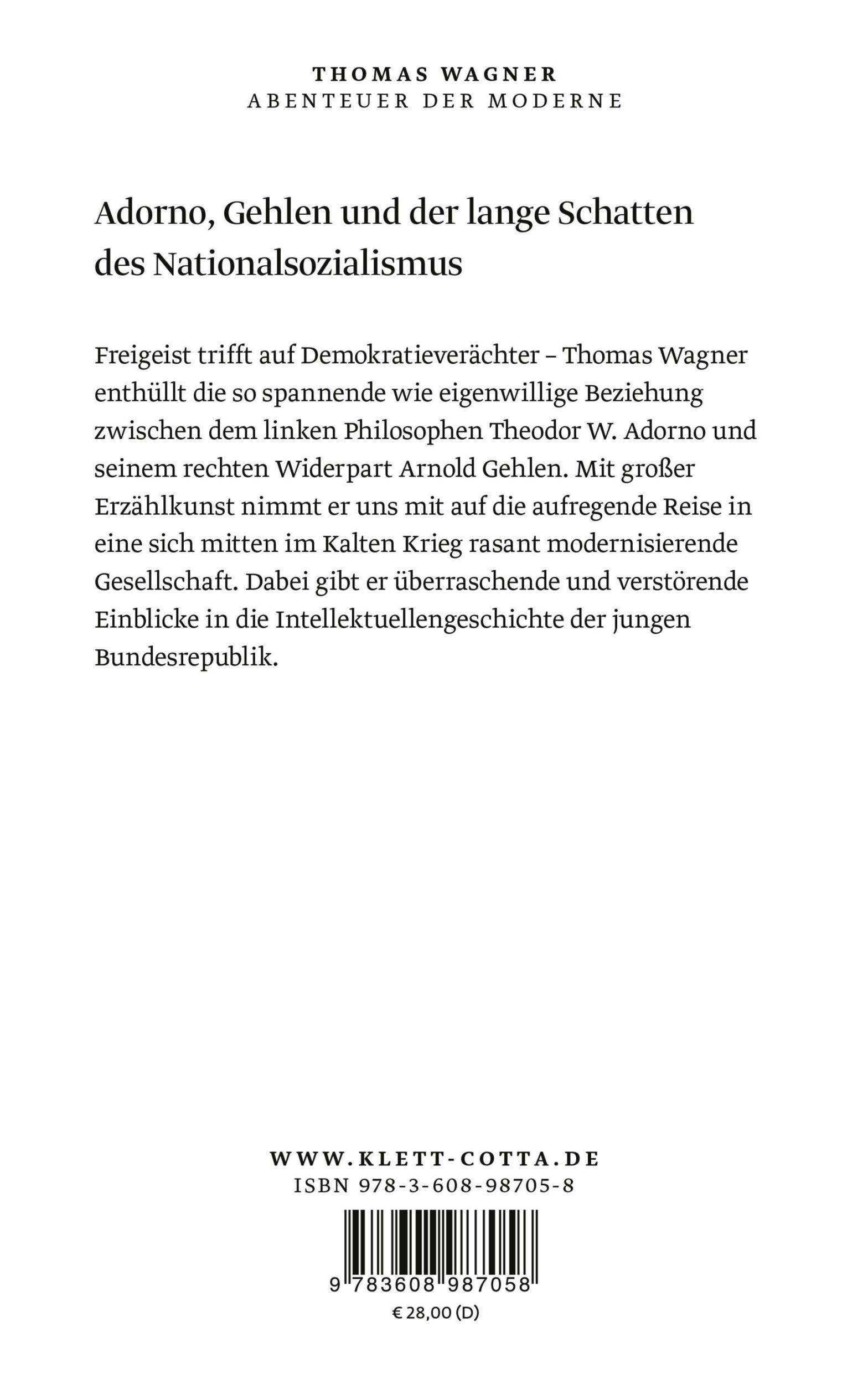 Rückseite: 9783608987058 | Abenteuer der Moderne | Die großen Jahre der Soziologie 1949-1969