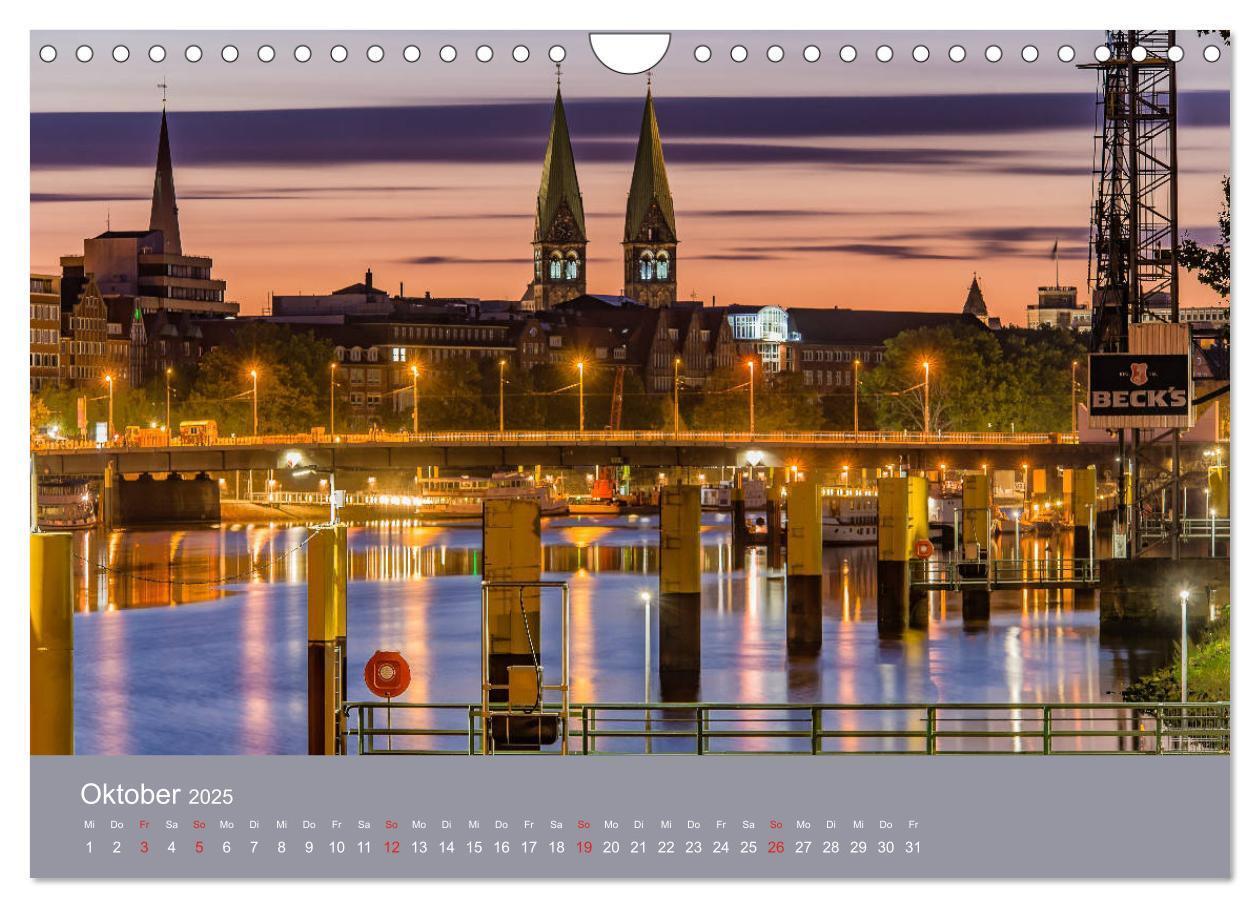 Bild: 9783435177684 | Nachts in Bremen (Wandkalender 2025 DIN A4 quer), CALVENDO...