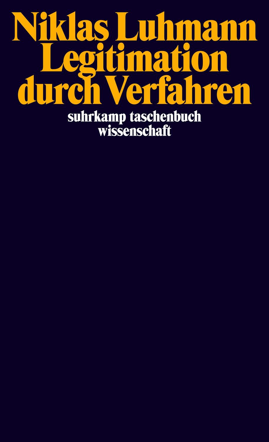 Cover: 9783518280430 | Legitimation durch Verfahren | Niklas Luhmann | Taschenbuch | 261 S.