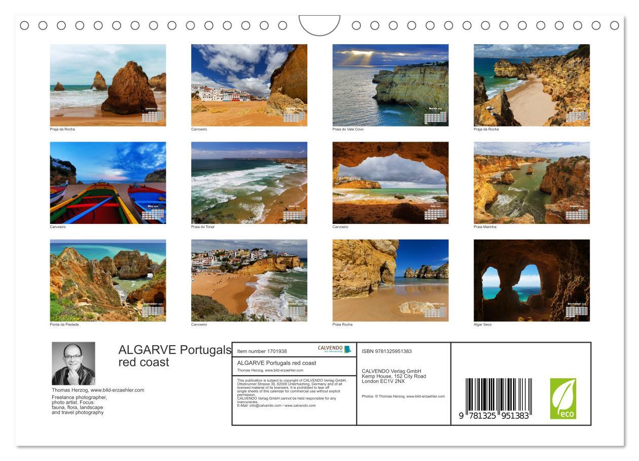 Bild: 9781325951383 | ALGARVE Portugals red coast (Wall Calendar 2025 DIN A4 landscape),...