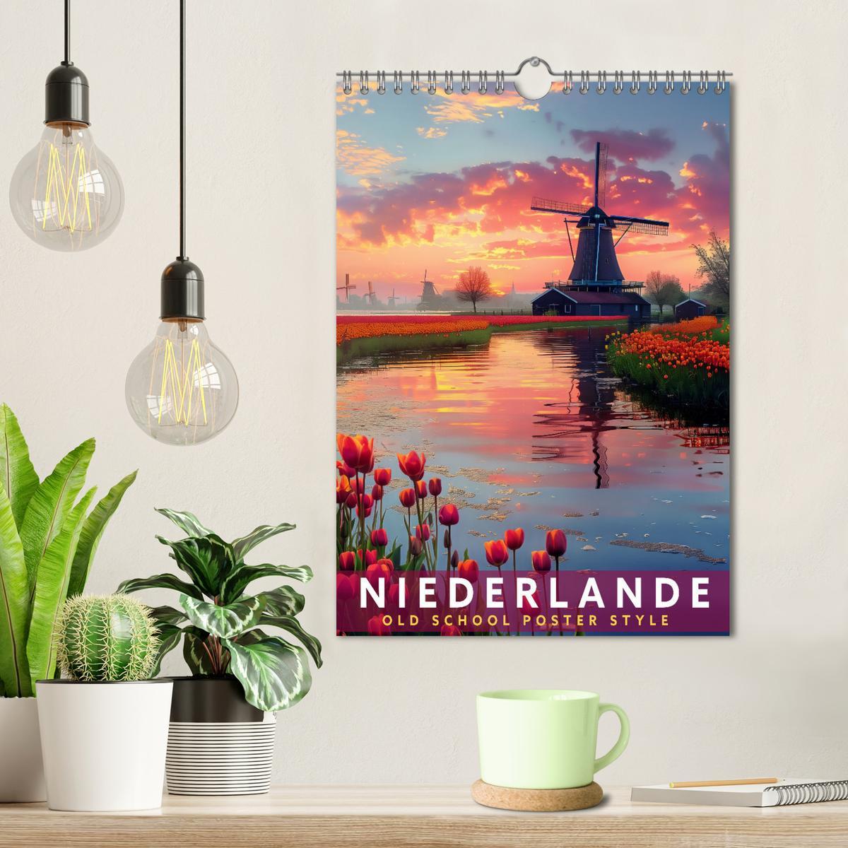 Bild: 9783457200018 | Niederlande - Old School Poster Style (Wandkalender 2025 DIN A4...