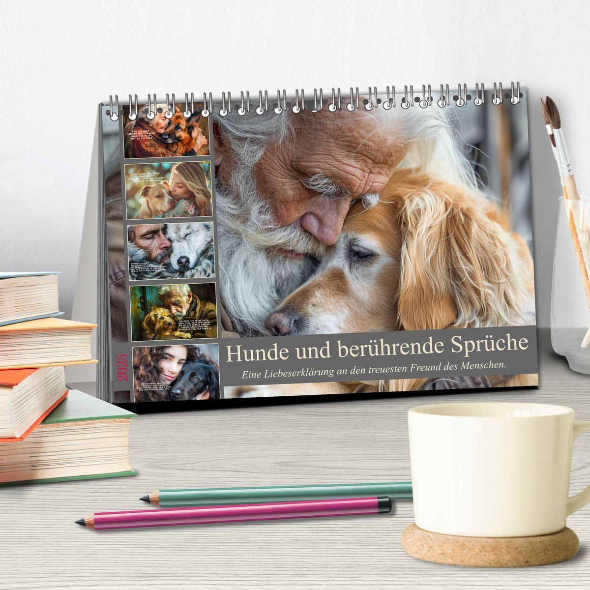 Bild: 9783457165737 | Hunde und berührende Sprüche (Tischkalender 2025 DIN A5 quer),...