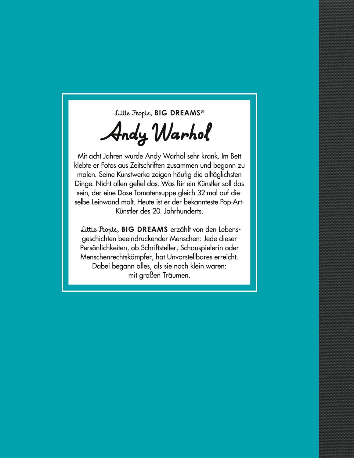 Rückseite: 9783458644026 | Andy Warhol | María Isabel Sánchez Vegara | Buch | 32 S. | Deutsch