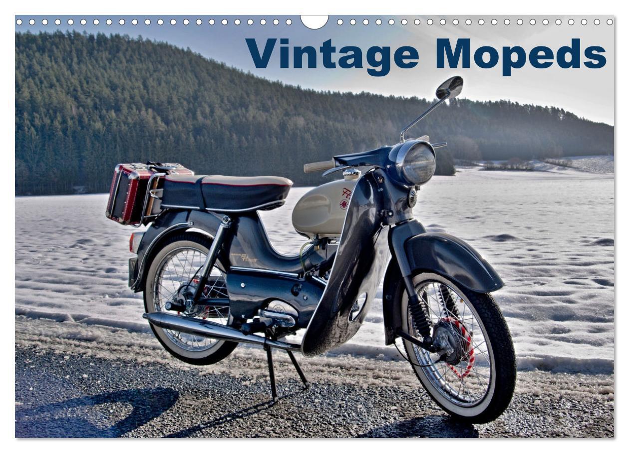 Cover: 9783675925809 | Vintage Mopeds (Wandkalender 2024 DIN A3 quer), CALVENDO...