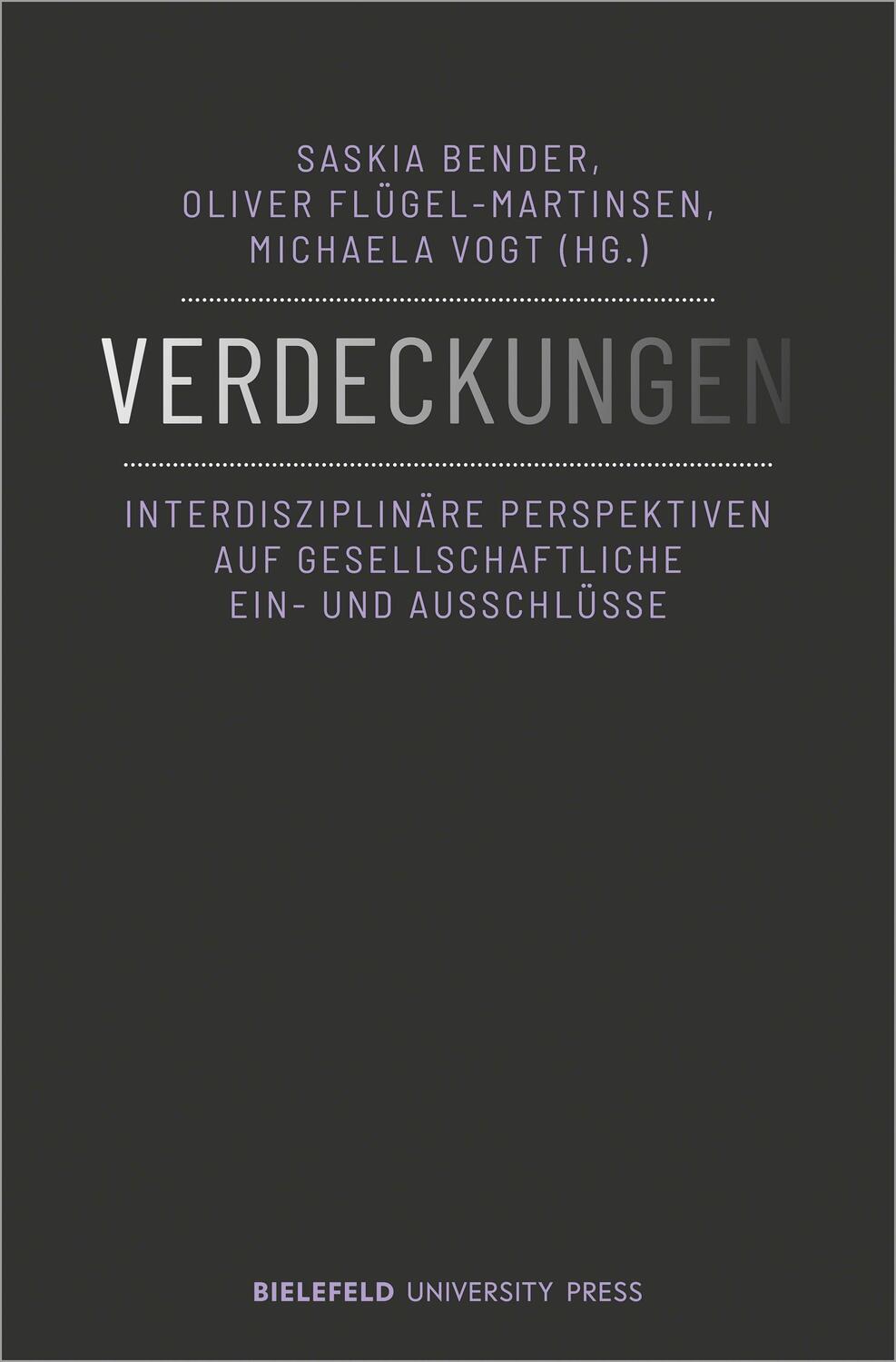 Cover: 9783837666717 | Verdeckungen | Saskia Bender (u. a.) | Taschenbuch | Deutsch | 2023