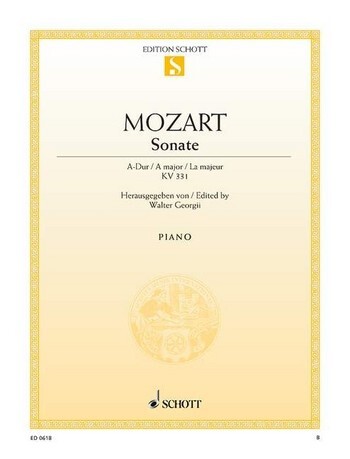 Cover: 9790001086134 | Sonate A-Dur KV 331 | KV 331. Klavier., Edition Schott Einzelausgabe