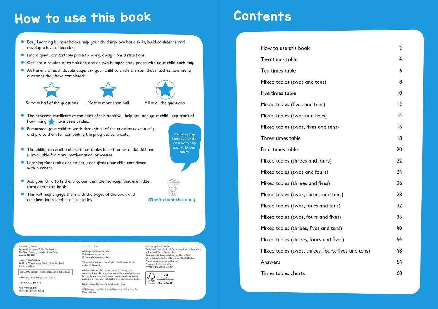 Bild: 9780008151485 | Times Tables Bumper Book: Ages 5-7 | Collins Uk | Taschenbuch | 2016